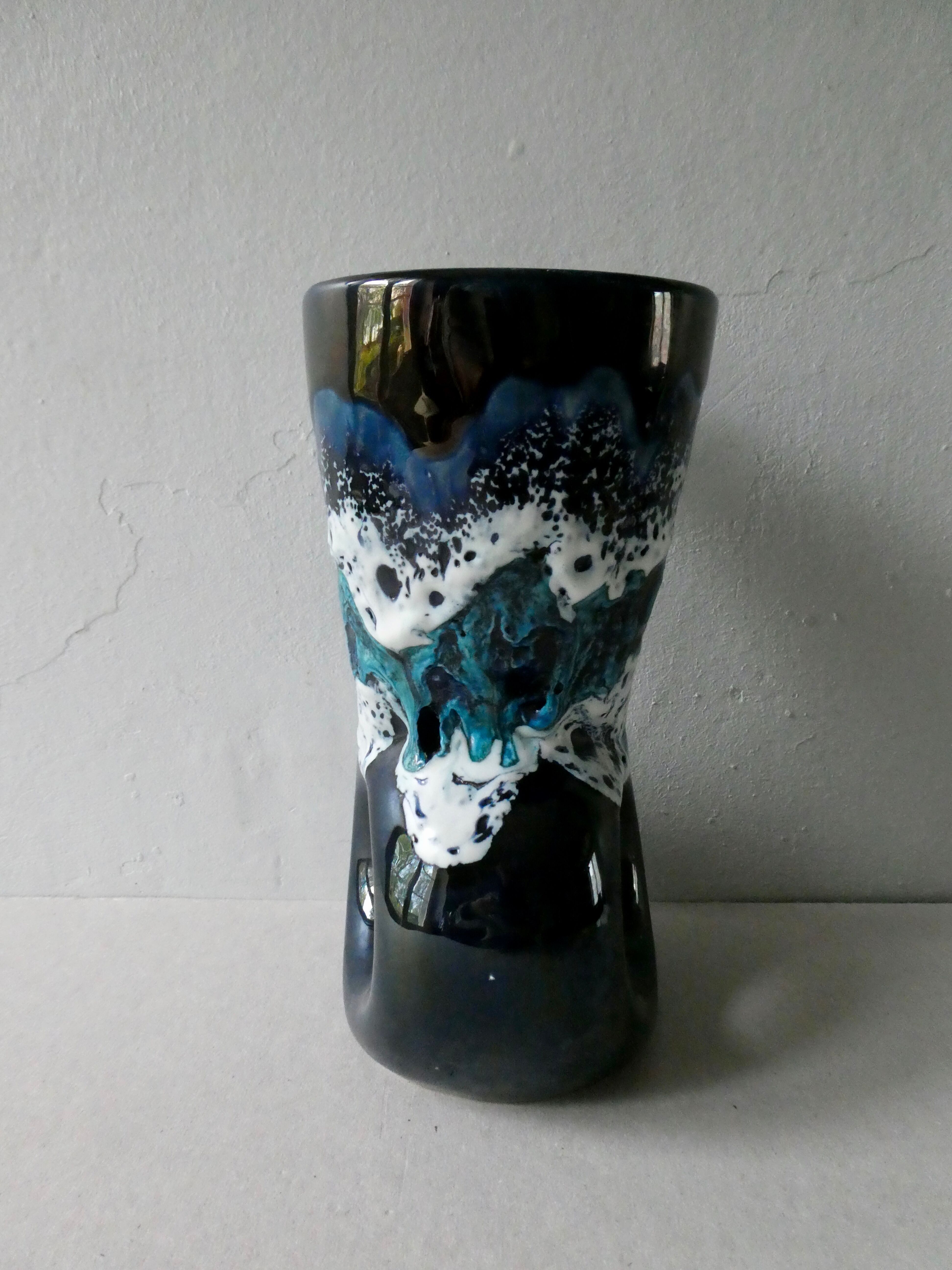 Ceramic vase fat lava, 60s