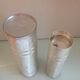 Pair of vases metal rolls brushed silver / vintage year old 70