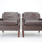 1970s pair of leather armchairs,denmark