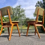 Pair of green chairs French modernism 1960
