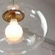 Italian Mid-Century Glass and Brass Pendant Lamp