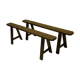 Pair of benches of oak farm.