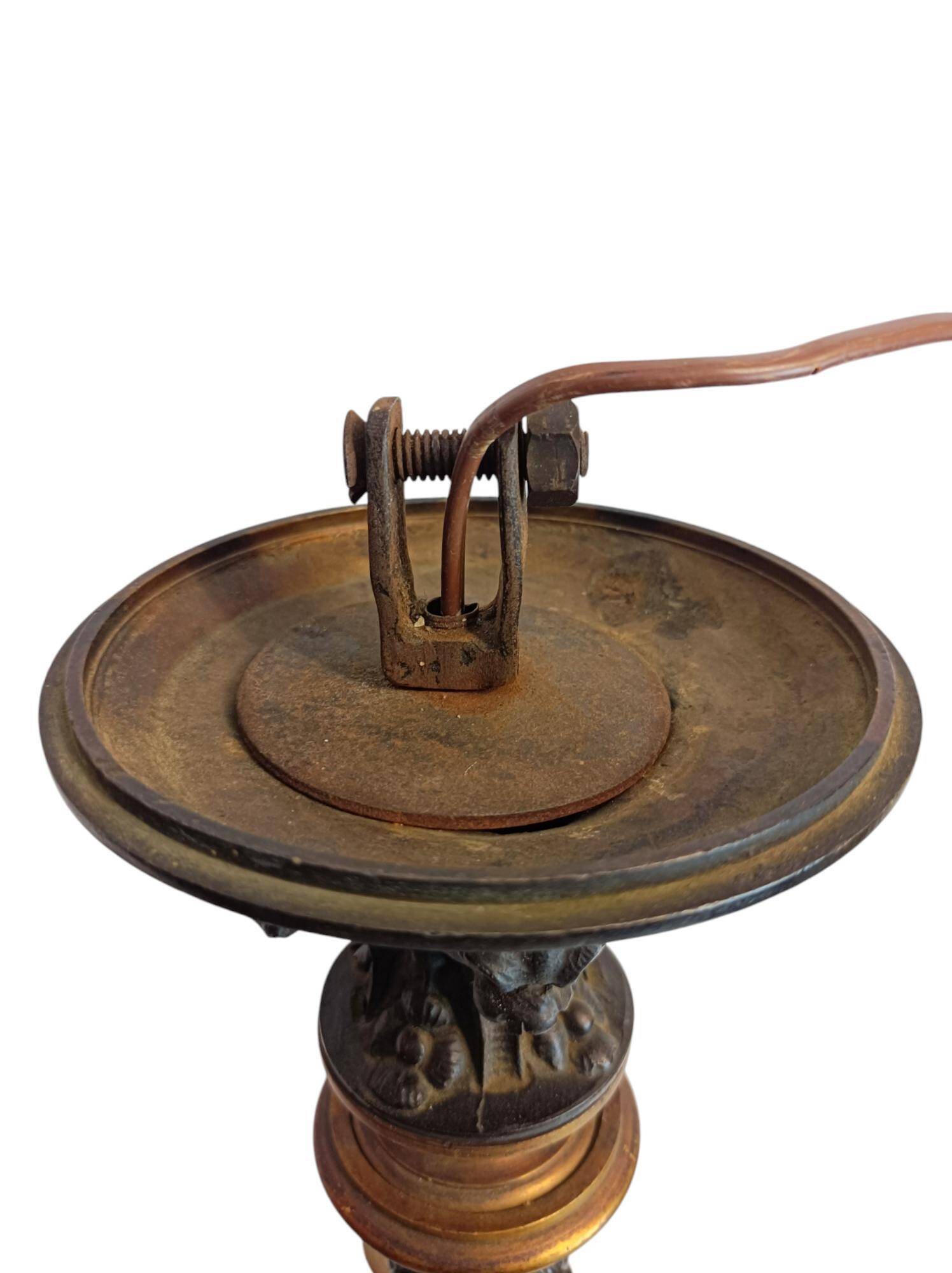 Victorian lustre in gilded and patinated bronze, Belle Époque ~1880