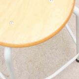 Oak and white mid-height stool