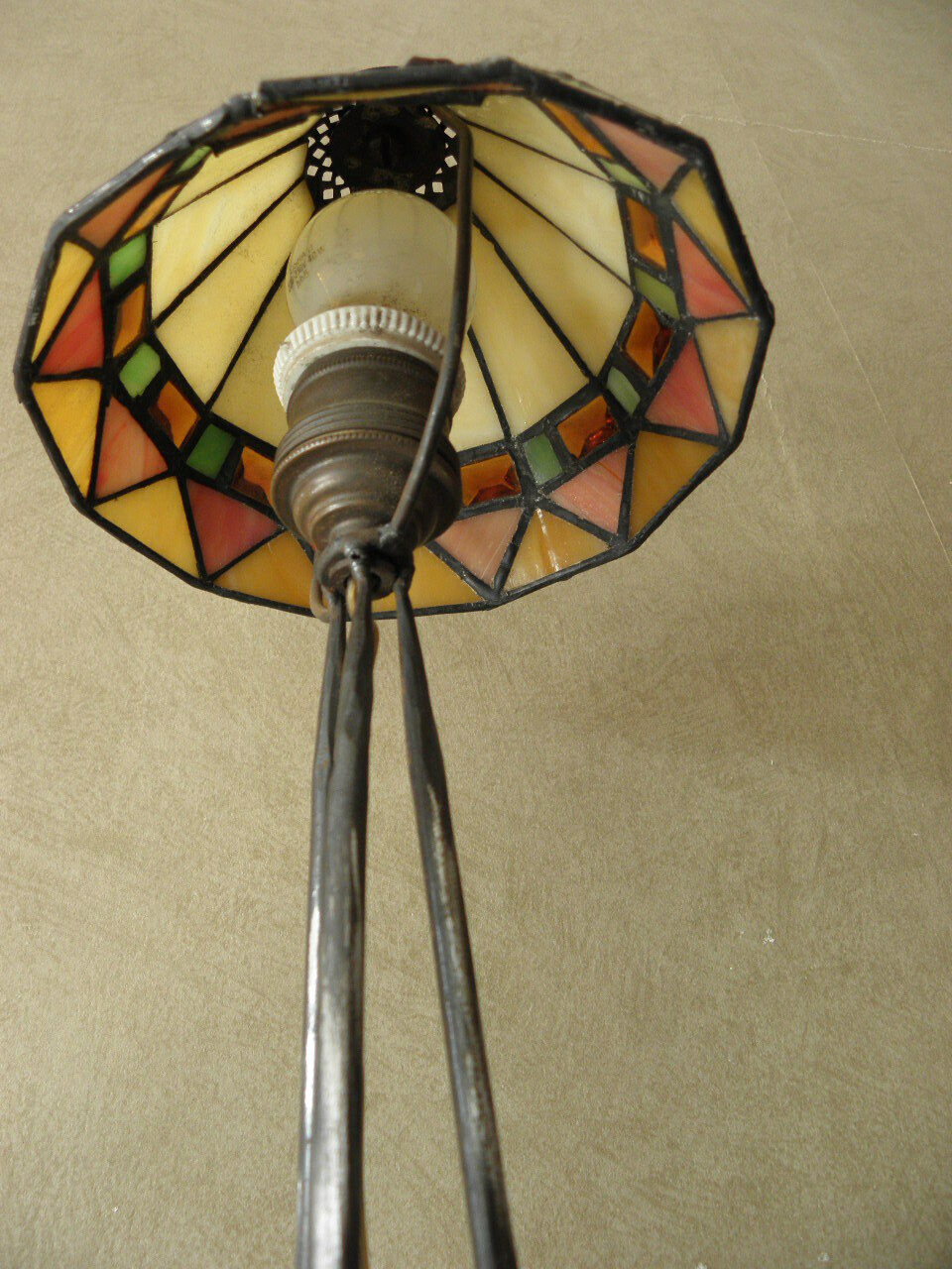 Art deco wrought iron lamp