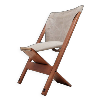 Chaise pliante vintage en bois Giovanni Offredi 1970