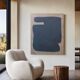 Organic blue-grey canvas 100x80cm