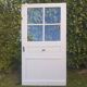 Old oak entrance door with glass H209xL116cm 18th century multi-point lock