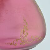 Old pair of vases glass paste enhanced with golden enamel art nouveau décor
