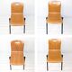 Lot de 4 chaises empilables vintage métal bois, style industriel Mid-Century