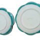 Pair of vintage turquoise flower bowls LBMDJ – 60s/70s