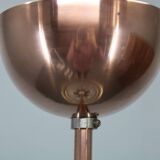 1930s "ufo" chandelier in copper finish by josef hurka, czechoslova