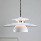 Vintage Danish White Pendant Lamp, 80s