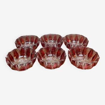 6 molded glass ramekin cups