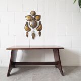 Brass, Copper and Enamel Mobile by Cesar Vasquez, Mid Century Wall Hanging Metal