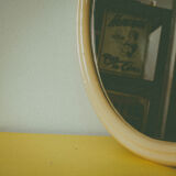 Oval off-white mirror, 38x30 cm