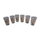 6 tea glasses golden décor camel palm