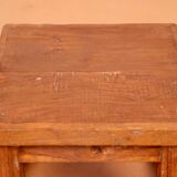 Old small Burmese teak workshop bedside table