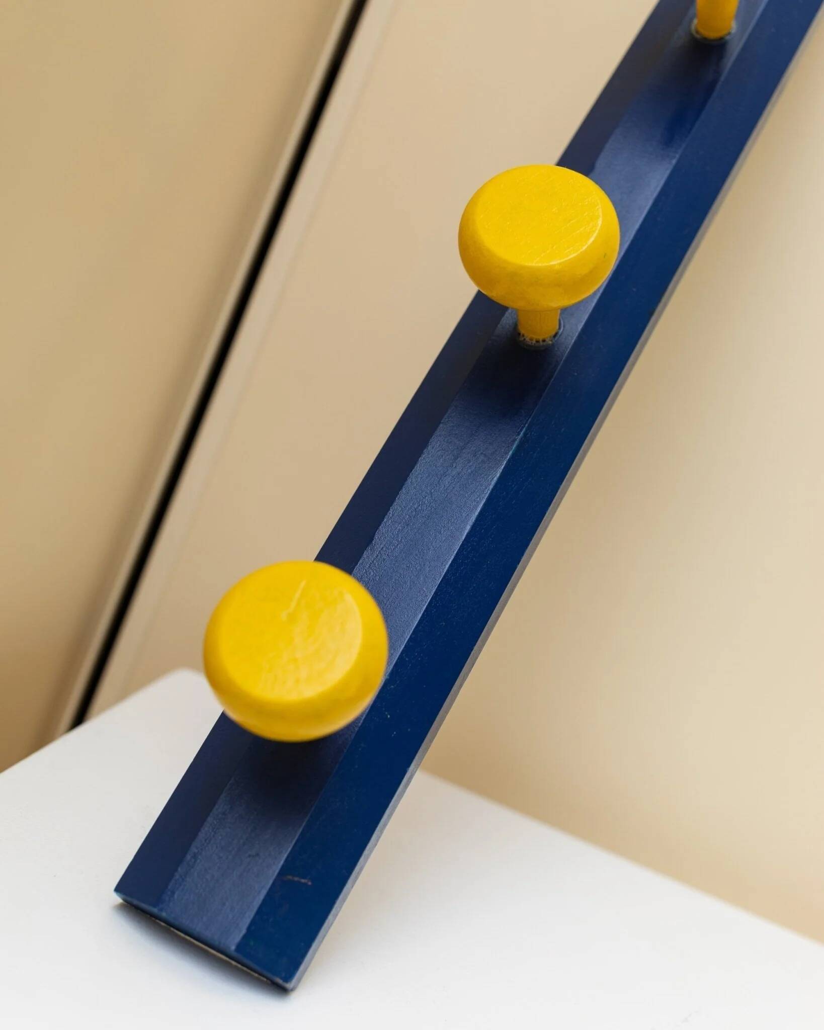 Pierre Sala Wardrobe in postmodern Memphis design - blue and yellow painted spruce wood armoire