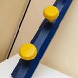 Pierre Sala Wardrobe in postmodern Memphis design - blue and yellow painted spruce wood armoire