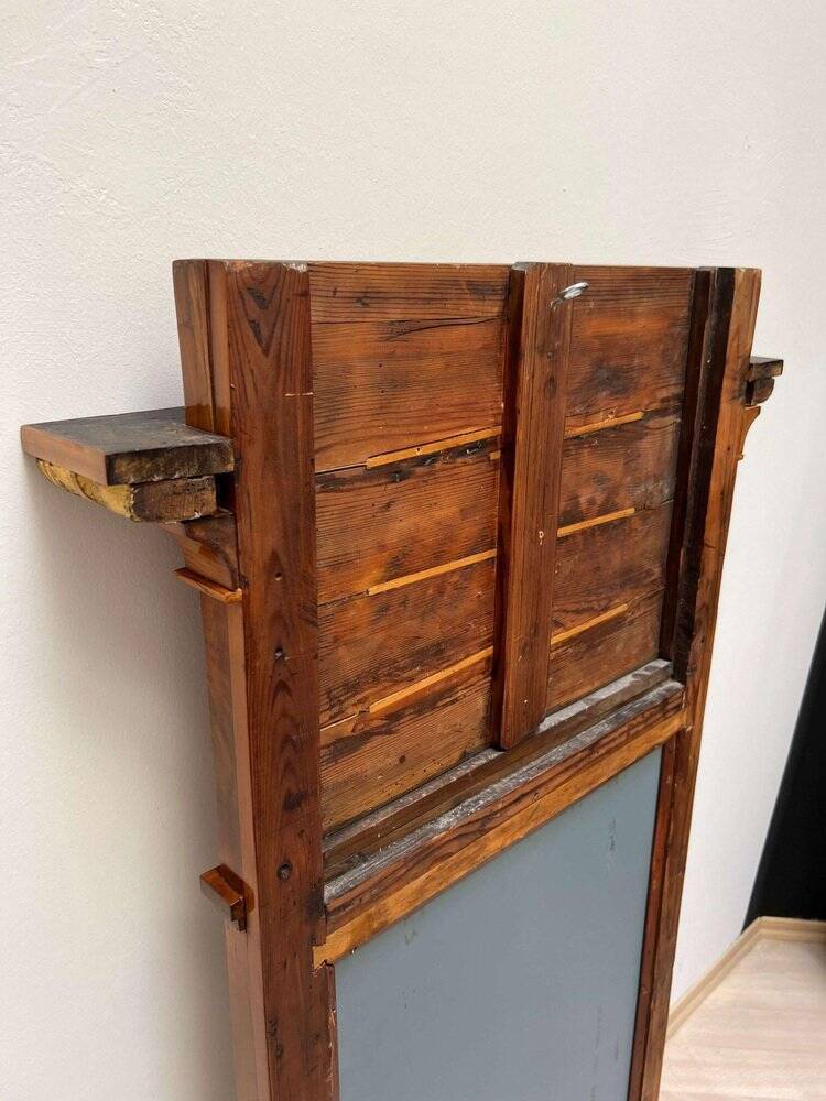 Biedermeier Cherry Wall Mirror with Brass Decor, South Germany, 1820s