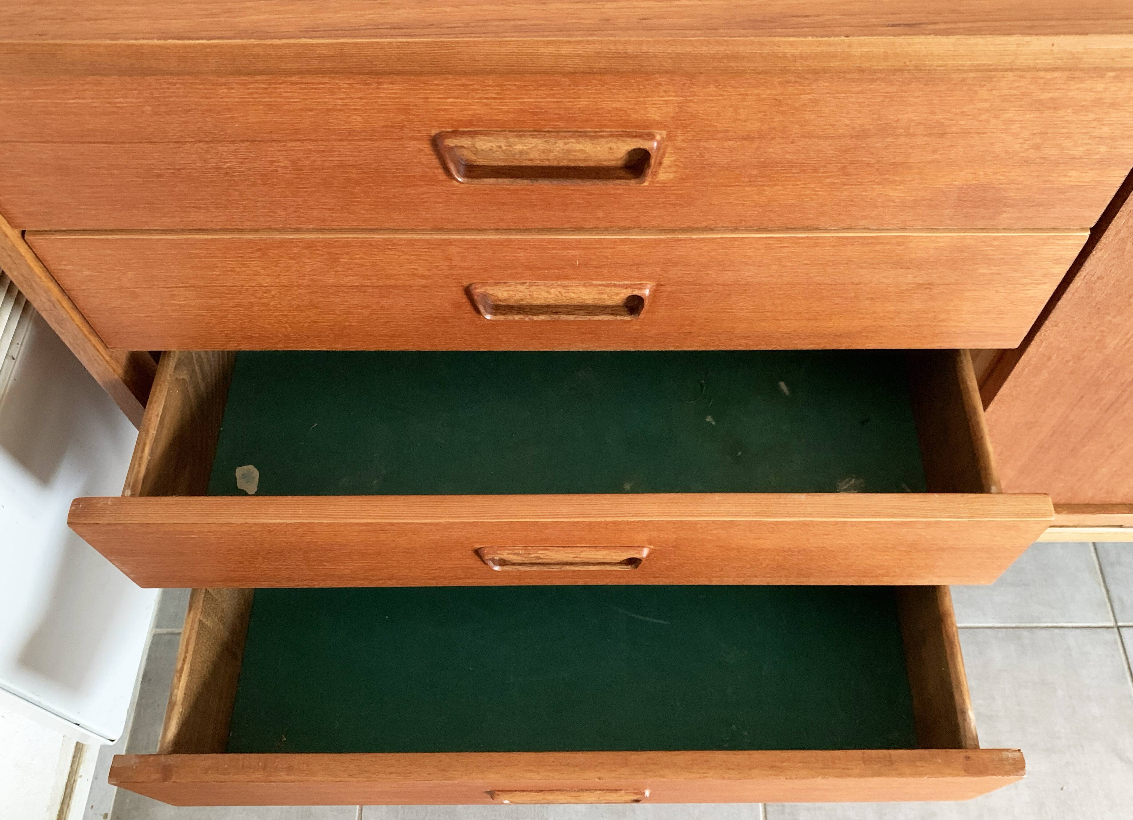 Vintage Scandinavian enfilade from the 60s in teak