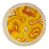 Tapis Desso rond orange et jaune « Amoebe »