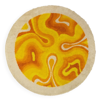 Tapis Desso rond orange et jaune « Amoebe »