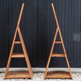 Etagère bibliothèque ou chevet en bois de pin, années 70