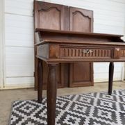 Antique Henri II style desk in solid wood - 2 drawers - 120cm