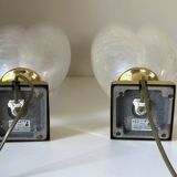 Paire de lampes nacrée style rougier design années 70