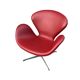 Swan chair by Arne Jacobsen for Fritz Hansen in Indian red leather