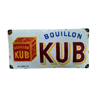 Ancienne plaque émaillée "Bouillon Kub" Cuisine