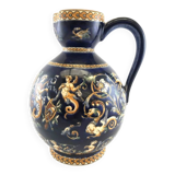 Grand pichet en faïence bleue de Gien – Modèle Renaissance