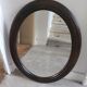 Miroir ovale bois massif 1950