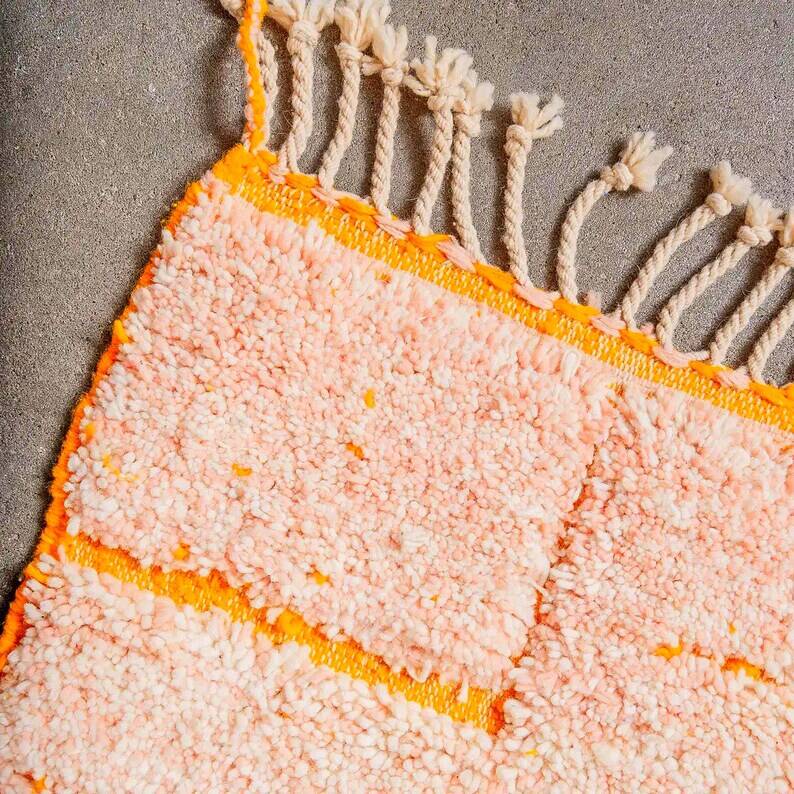 Orange wool rug 250cm x 150cm