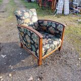 Art deco walnut armchair
