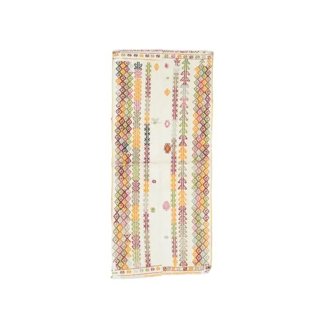 1970s Turkish Hand-Knotted Wool Cotton Beige Kilim Runner Rug 68x159