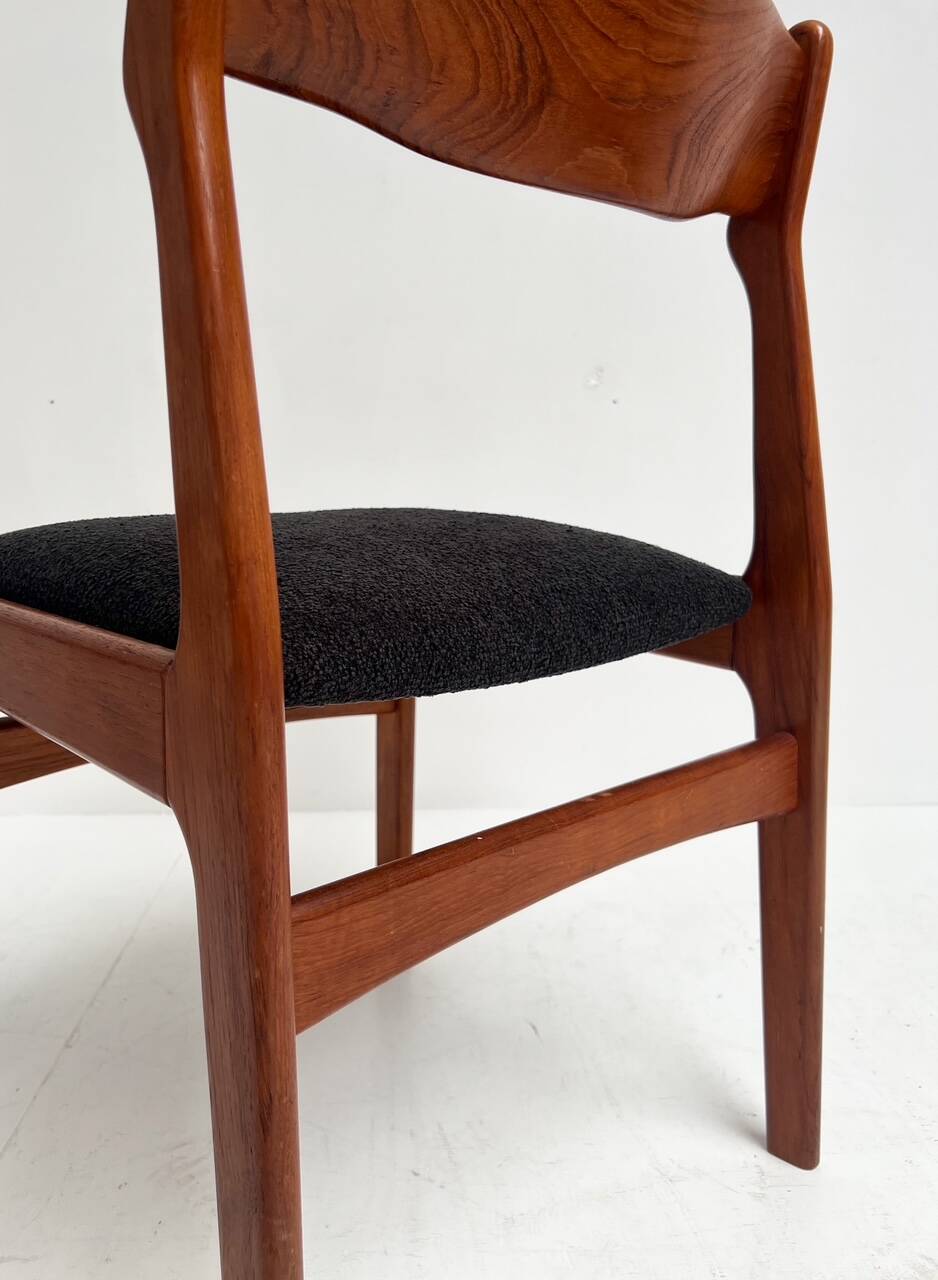 Re upholstered set of 6 design chairs by Burchardt Nielsen, 1960s