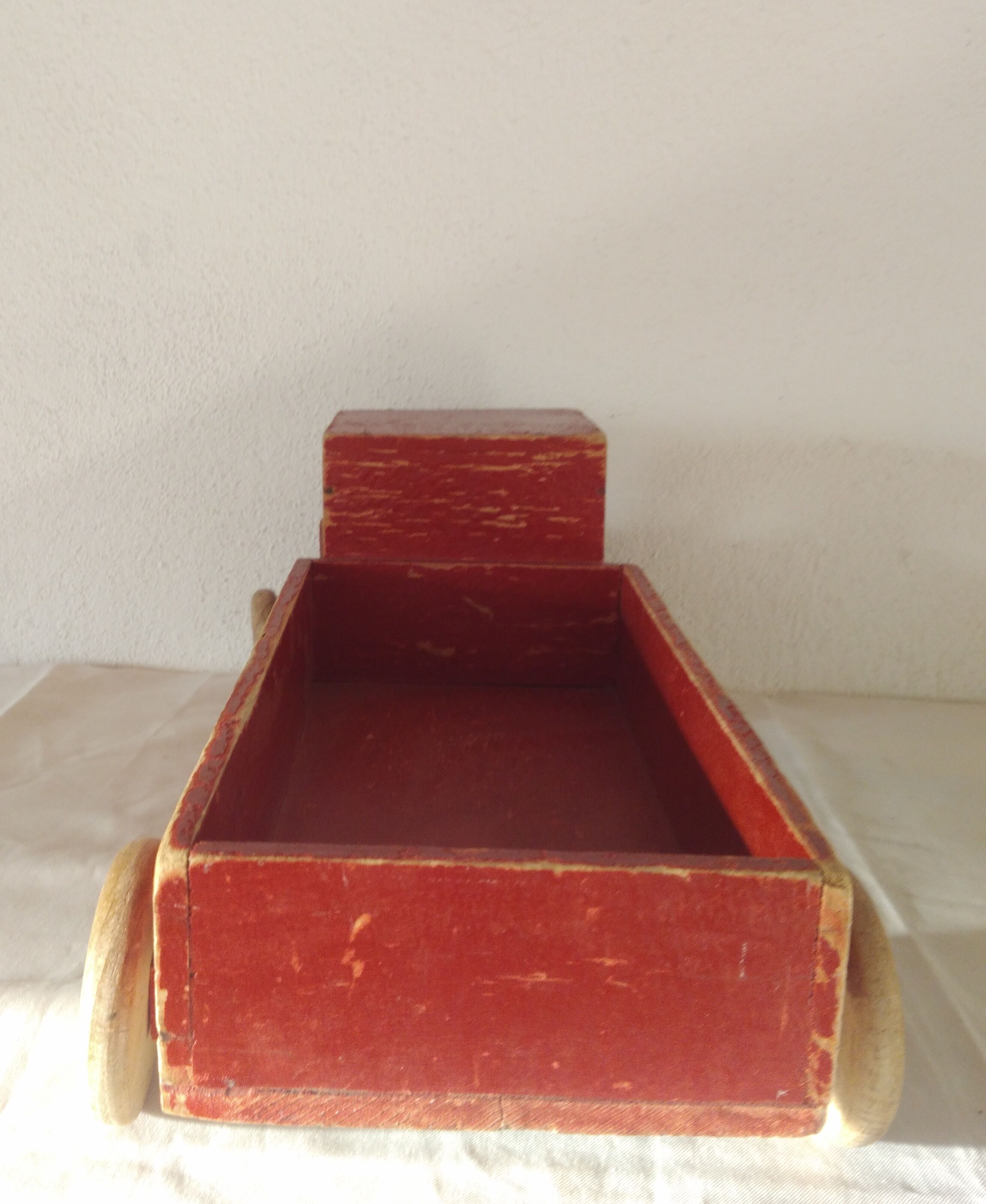 Old wooden toy van car