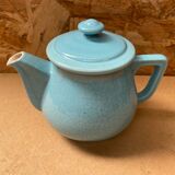 Ancienne Théière Céramique Bleue Craquelée Vintage