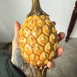 Lampe de table ananas céramique et laiton 1950