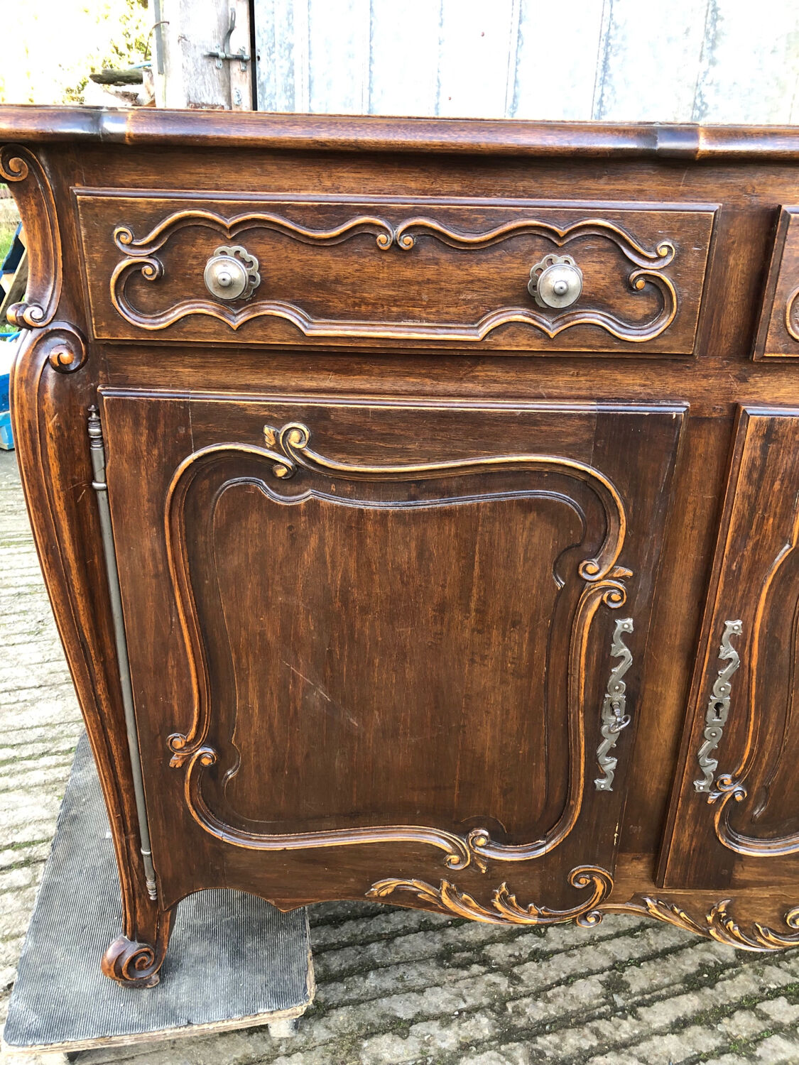 Louis XV style sideboard in solid walnut