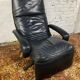 Jori black leather relax armchair from the 80s
