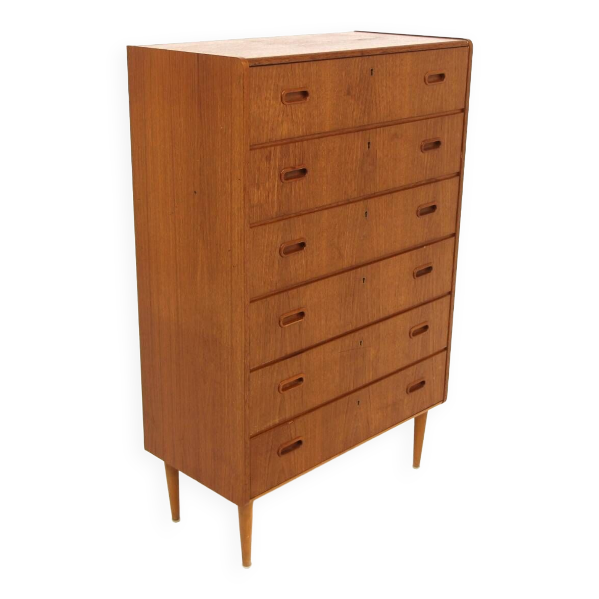 Scandinavian "tallboy" chest of drawers in teak, Sweden, 1950