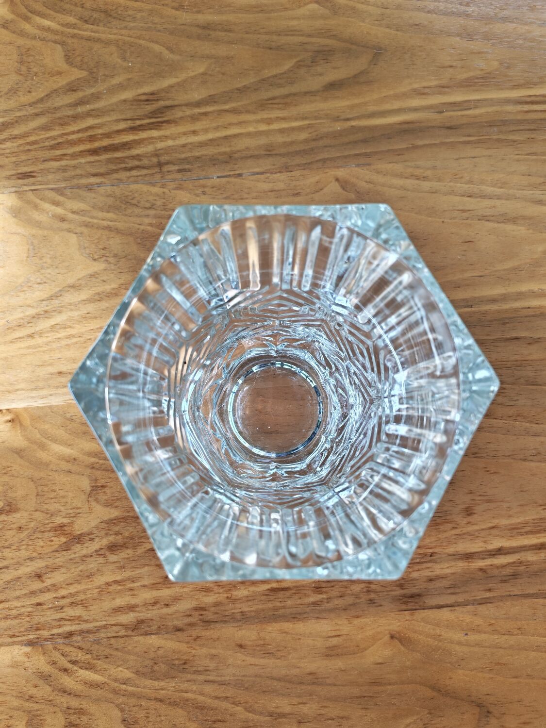 Vintage hexagonal crystal vase