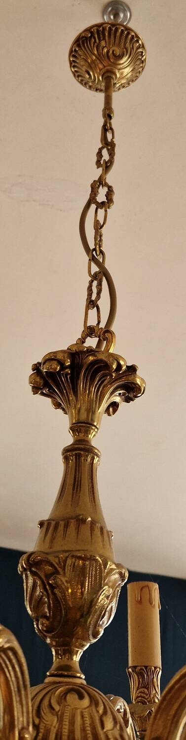 Vintage brass-plated bronze chandelier