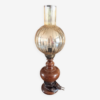 Antique smoked glass lamp