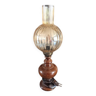 Antique smoked glass lamp