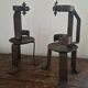 Candle holders in pairs, 20th century, wrought iron, brutalist.
